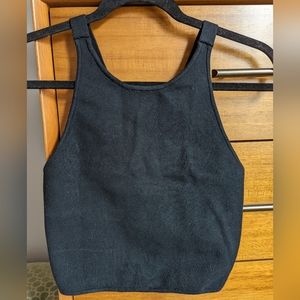 Black knit American Apparel strappy crop top